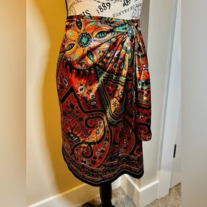 RICHIE TAILOR Faux Wrap with Sash Detail Mini Skirt Sz M
